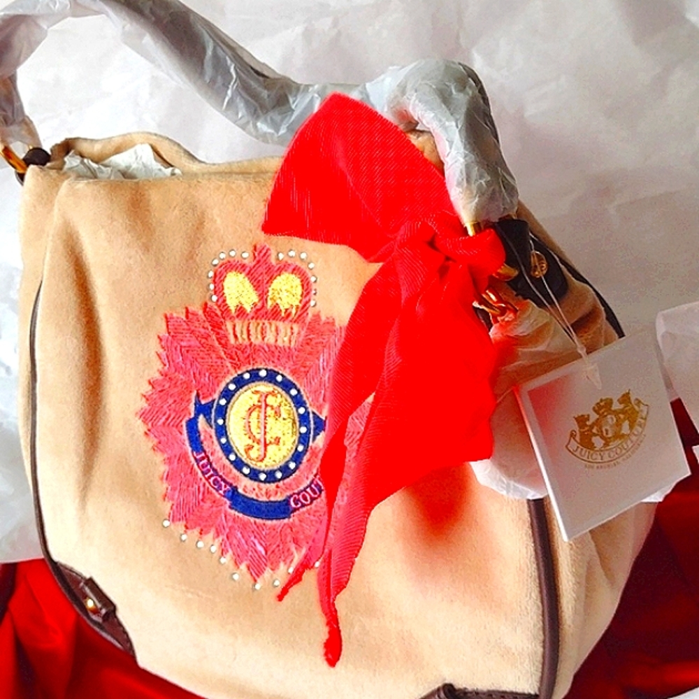 JC Velvet Cream Crest n' ๐ Orange Gold Black Monogram Crystal Embellished NWT - Picture 9 of 12